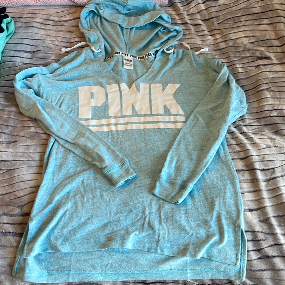 Pink hooded sweater